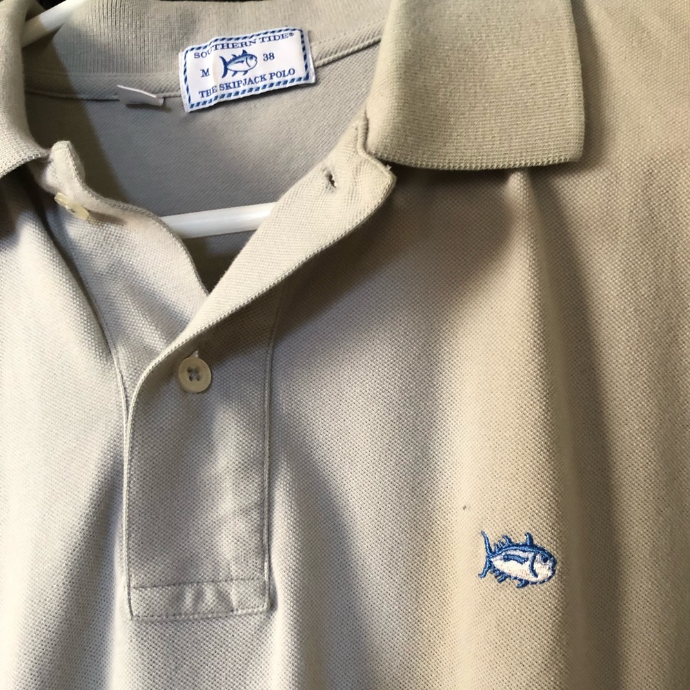 Southern Tide Mens Polo Grey Medium